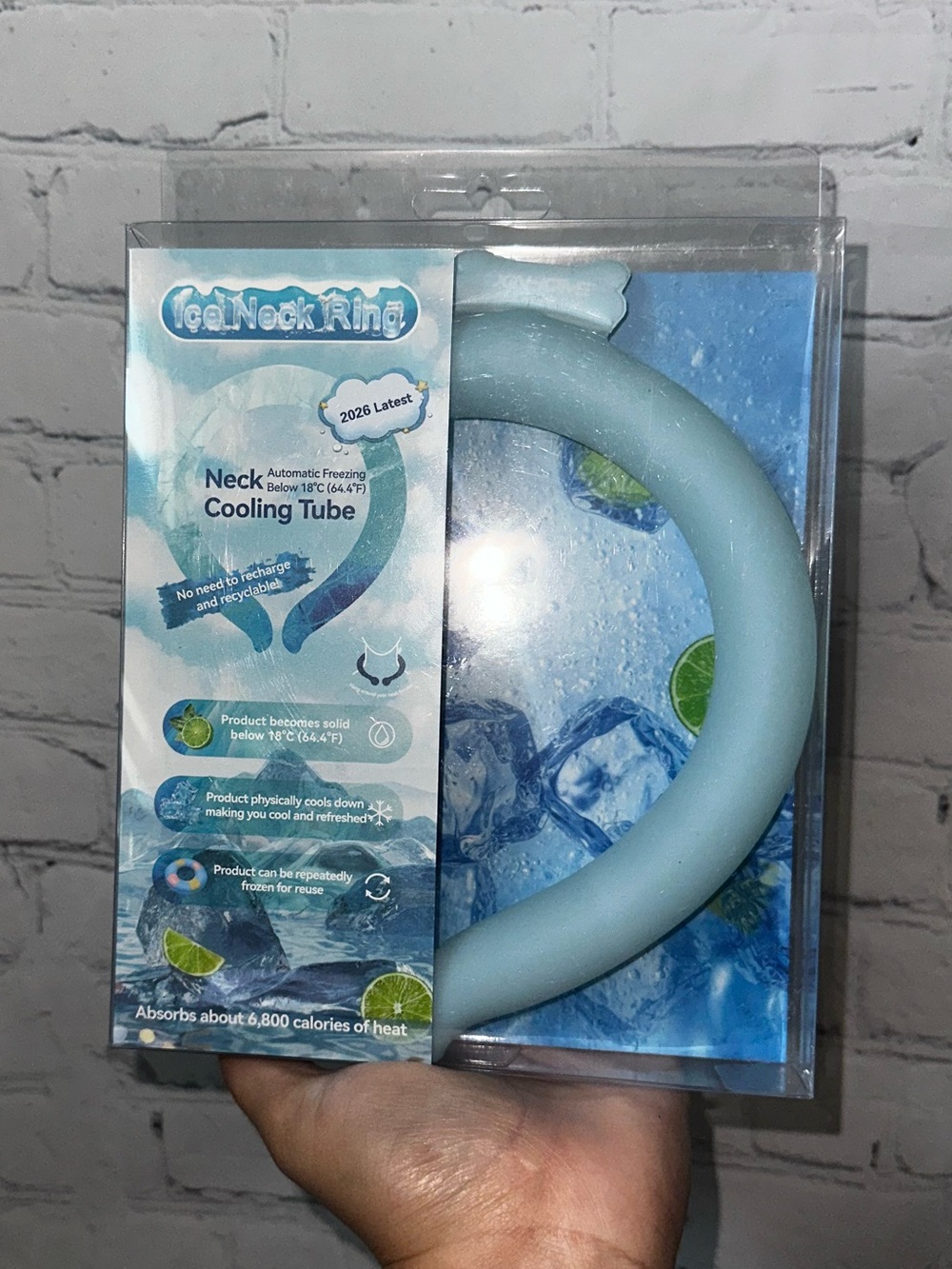 NEW Ice Neck Ring Reusable Cooling Tube Light Blue